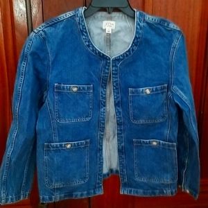 J Crew denim chore jacket, NWOT, beautiful, small, 20 inch pit to pit